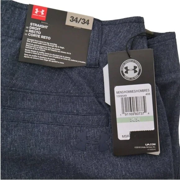 Under Armour Men's Vented Showdown Golf Pants Breathable Straight Fit Blue NWT